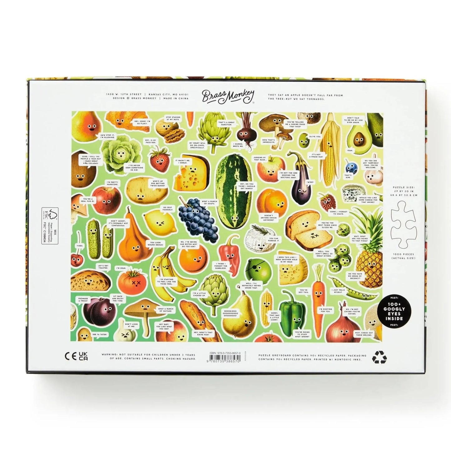 Chronicle - Googly Food 1000 Piece Puzzle (Brass Monkey)
